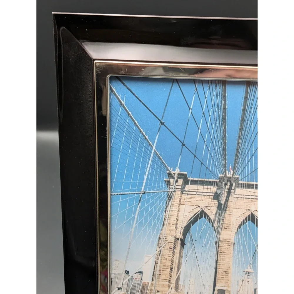 Fetco Home Decor 8x10 Picture Frame Black Silver Chrome 1pc New Old Stock